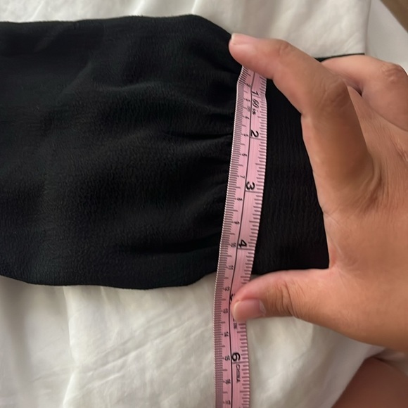 Black cutout choker crepe long sleeve blouse women's large - Picture 10 of 10